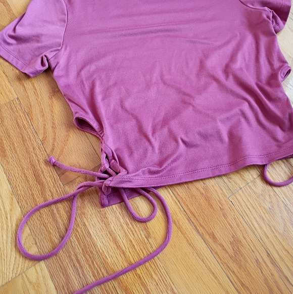 Popular 21 Ruched Crop Top Size Large - Picture 3 of 9